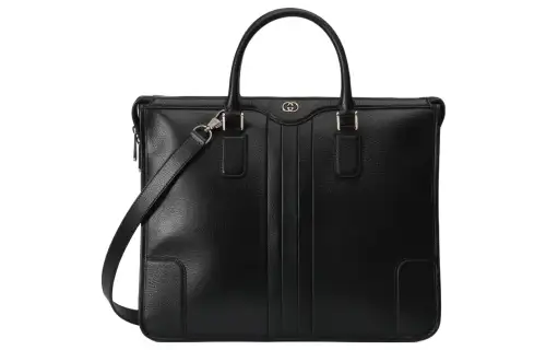 GUCCI Leather Shoulder Bag, Crossbody Bag, Handbag, Travel Bag Men's Black