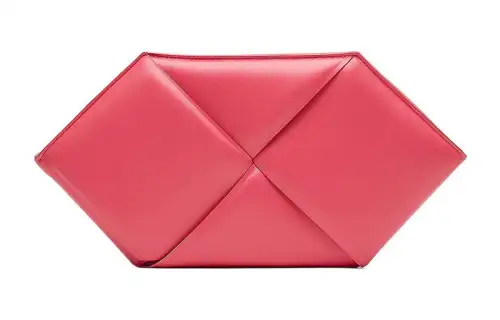Bottega Veneta Lambskin With Calfskin Clutch Large Women's Pink