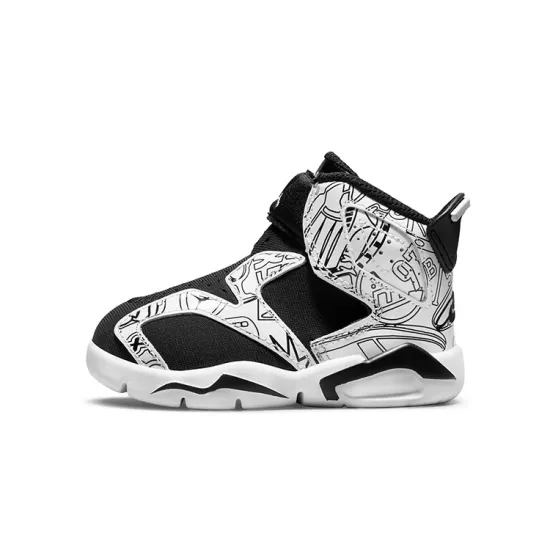 Air Jordan 6 Toddler Shoes TD High-top Black/white