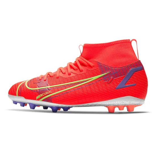 Nike Mercurial Superfly 8 Kids Soccer Shoes Kids Mid-top Bright Crimson/dazzling Indigo