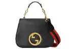 GUCCI Blondie Leather Shoulder Bag, Crossbody Bag, Handbag Medium Women's Black