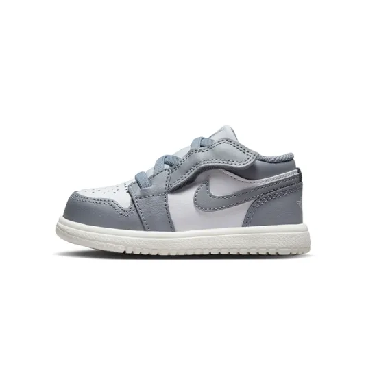 Air Jordan 1 Toddler Shoes TD Low-top Invisible Gray/white/sail White