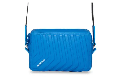Balenciaga Car Grain Calfskin Camera Bag, Shoulder Bag, Crossbody Bag Men's Blue