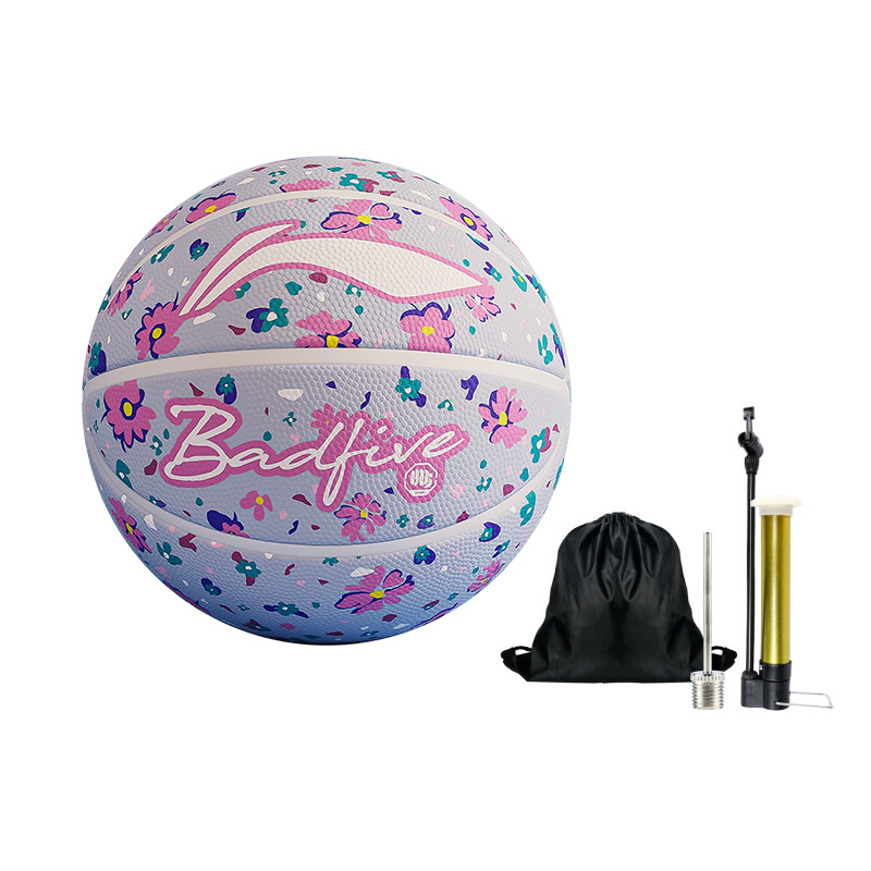 Li Ning Rubber Basketball Pink Purple Size 7 Training Unisex