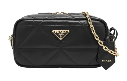 PRADA Soft Sheep Leather Crossbody Bag, Shoulder Bag Women's Black