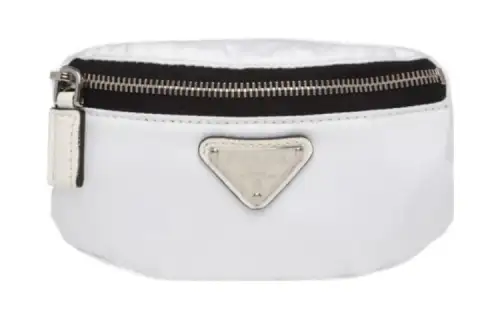 PRADA Fabric Wrist Bag Mini Women's White