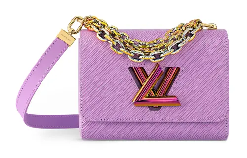 LOUIS VUITTON Twist Cow Leather With Leather Twist Bag, Portable Crossbody Bag, Shoulder Bag Women's Purple