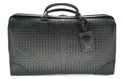 Bottega Veneta Cow Leather Luggage Bag Storage Bag Travel Bag Handbag Medium Men's Black