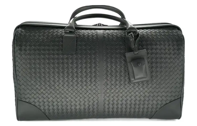 Bottega Veneta Cow Leather Luggage Bag Storage Bag Travel Bag Handbag Medium Men's Black