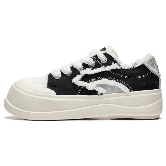 LINING Honey Platform Casual Shoes Women's Low-Top Black White