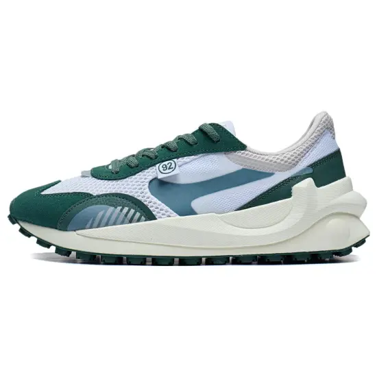 LiNing Square Anti-Slip Wear-Resistant Low-Top Sports Casual Shoes Men's White Green