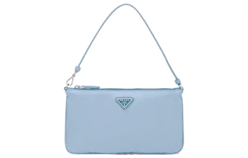 PRADA Re Nylon Fabric Handbag, Shoulder Bag Women's Blue