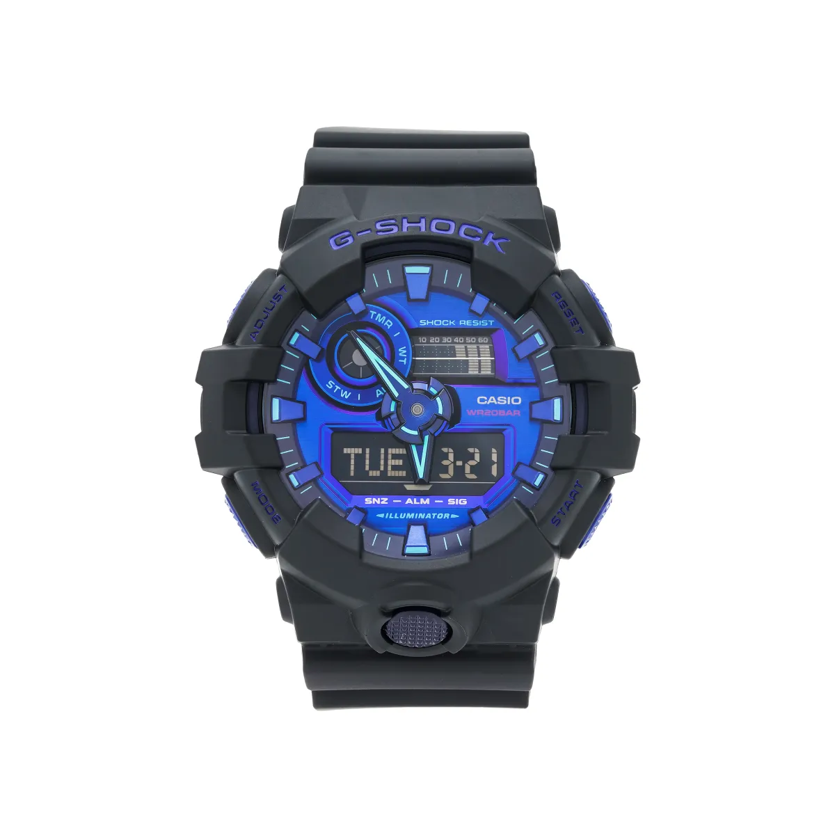 CASIO Unisex Liquid Crystal/Analog Dual Display Series Blue Watch GA-700VB-1ADR