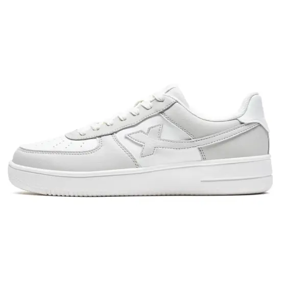 XTEP Air Force One Skateboard Shoes Men Low-Top Gray White