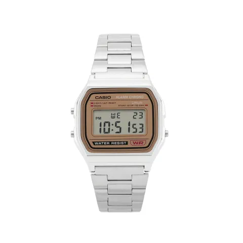 CASIO VINTAGE Square Dial Small Silver Block Quartz Movement Stainless Steel Strap Watch Unisex