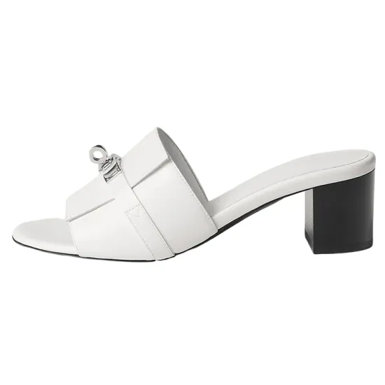 HERMES Slide Slippers Women's White