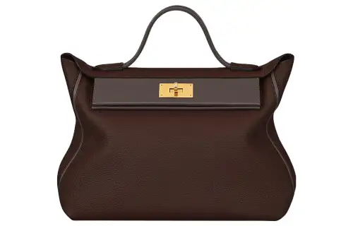 HERMES 24/24 Taurillon Maurice Leather With Barenia Calfskin Shoulder Bag, Crossbody Bag, Handbag Women's Ebony