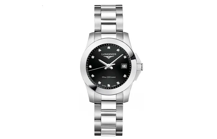 LONGINES Comcast Collection Quartz Movement Date Display Women's Watch 29mm Black Dial