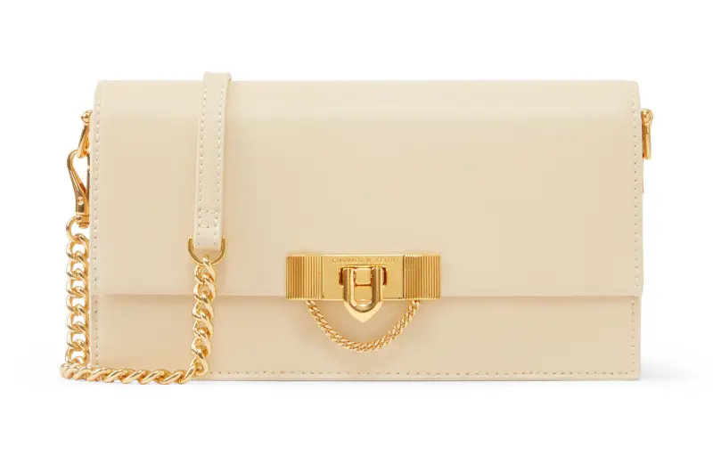 CHARLES&KEITH Pu Crossbody Bag, Shoulder Bag, Wallet Women's Beige/Black/Green/Pink