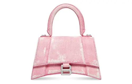 Balenciaga Hourglass Sheepskin Shoulder Bag, Crossbody Bag, Handbag Small Women's Pink