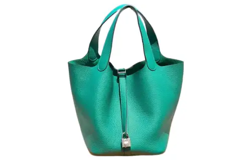 HERMES Picotin Lock Maurice Bullock Leather Basket Bag, Bucket Bag, Handbag 22 Women's O6 VertJade Protea Green