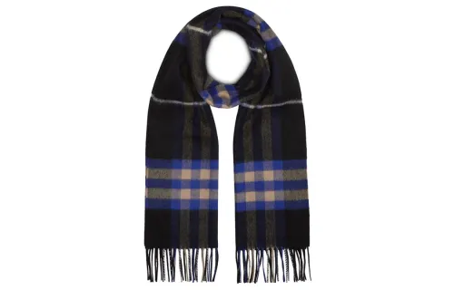 Burberry Cashmere Knit Scarves Unisex Black/Blue