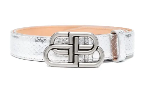 Balenciaga Cow Leather Belts Women's Silver 2.5cm