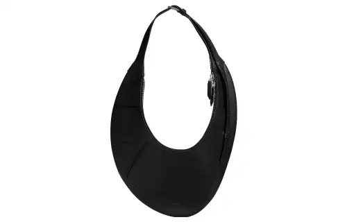 HERMES Buddypocket Swift Calfskin With H Plume Canvas One Shoulder Handbag Women's Black