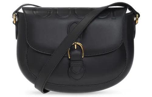 GUCCI Leather Crossbody Bag, Shoulder Bag Women's Black