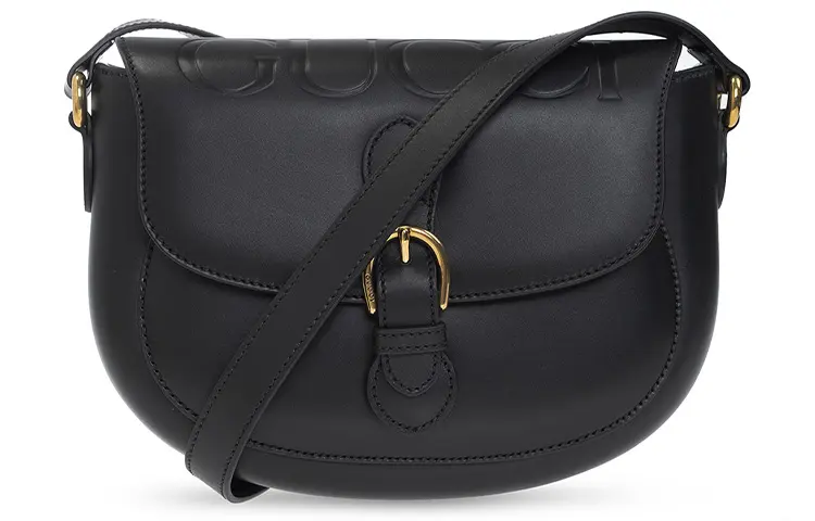 GUCCI Leather Crossbody Bag, Shoulder Bag Women's Black