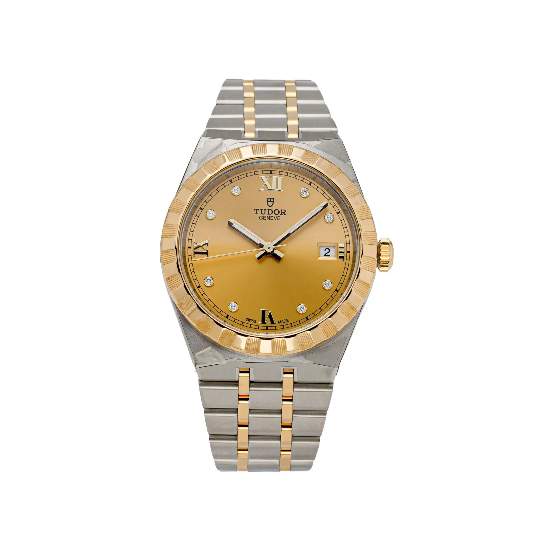 TUDOR Royal Collection Automatic Mechanical Movement Men's Watches Watch 38mm Gold Dial Matte Steel Watch Case