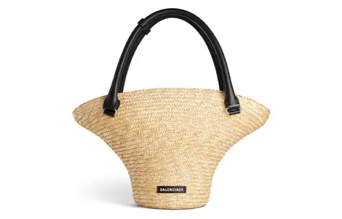 Balenciaga Straw Handbag Medium Women's Natural