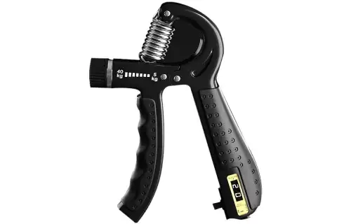 Li Ning Professional Hand Strength Training Adjustable Counting Grip, Stainless Steel, Same Style for Men and Women, Black