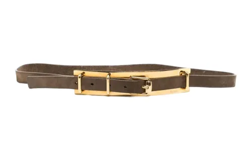 【Pre-Owned】plate detail buckled belt
