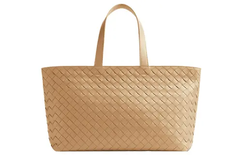 Bottega Veneta Cow Leather Tote Bag, Shopping Bag, Handbag Regular Women's Light Brown