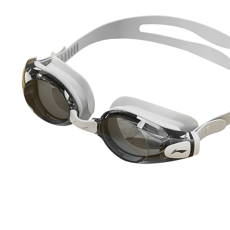Li Ning Swim Goggles Polycarbonate, Silicone Material Unisex Gray White