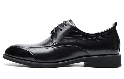 Qianbaidu C°BANNER first layer cowhide classic casual and comfortable formal leather shoes men's black