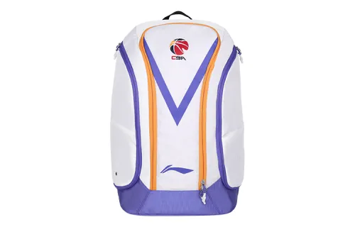 Li Ning Artificial Leather Fabric Basketball Bag Backpack Regular Unisex Purple/White