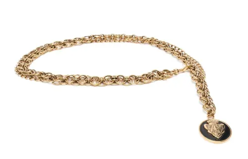 【Pre-Owned】1990s logo charm chain belt