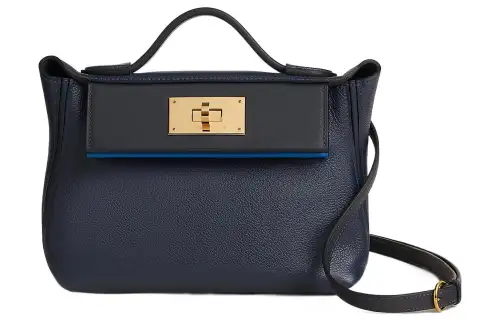 HERMES 24/24 Evercolor Swift Leather Fanny Pack, Crossbody Bag, One Shoulder Bag, Handbag Women's Midnight Blue