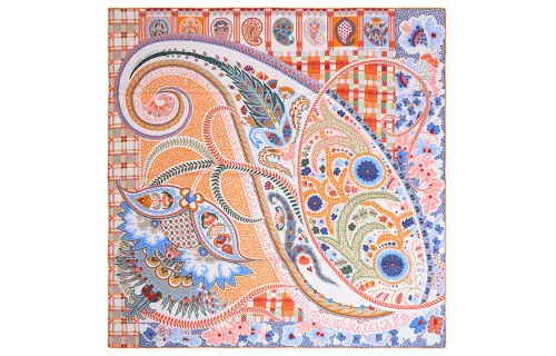 HERMES Knit Scarves Women's Orange