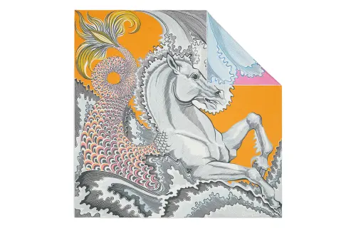 HERMES Cheval Scarves Women's Yellow
