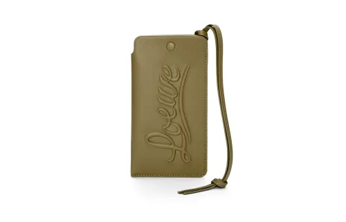 LOEWE Cow Leather Card Holder Women's Olive Green