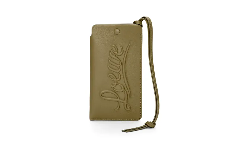 LOEWE Cow Leather Card Holder Women's Olive Green