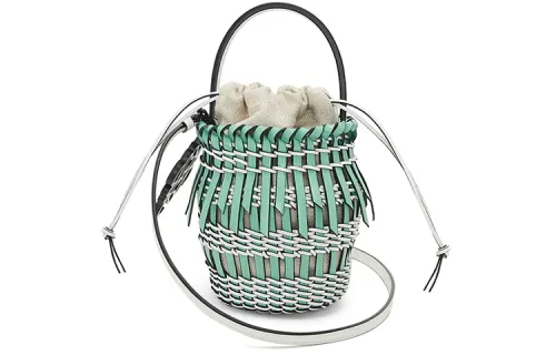 LOEWE Cow Leather Shoulder Bag, Crossbody Bag, Handbag Small Women's Mint Green/Soft White