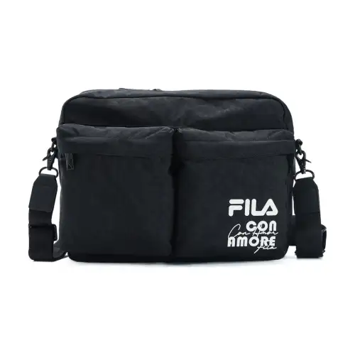 FILA Fabric Crossbody Bag, Shoulder Bag Regular Men's Pitch Black