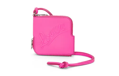 LOEWE Cow Leather Card Holder Women's Peach Pink