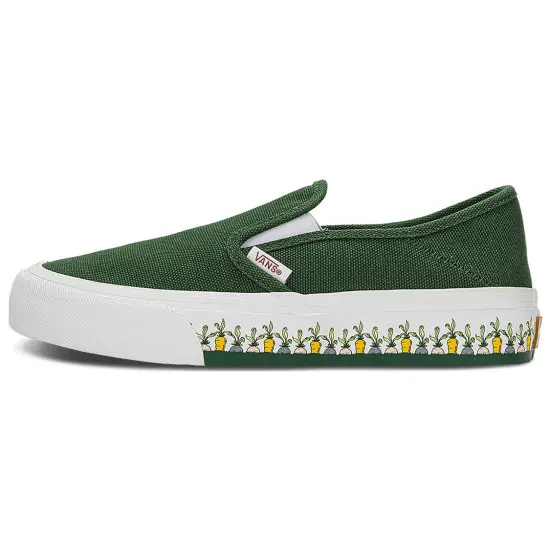 Vans Slip-on Skateboarding Shoes Unisex Low-top Green