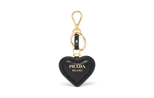 PRADA Heart-motif Leather Keyring