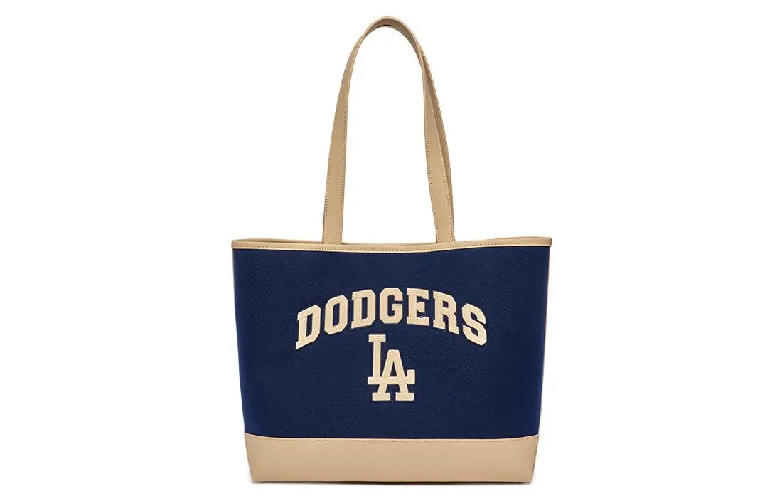 MLB Artificial Leather Tote Bag, Shopping Bag, Commuter Bag, Handbag, Shoulder Bag Regular Unisex Navy Blue
